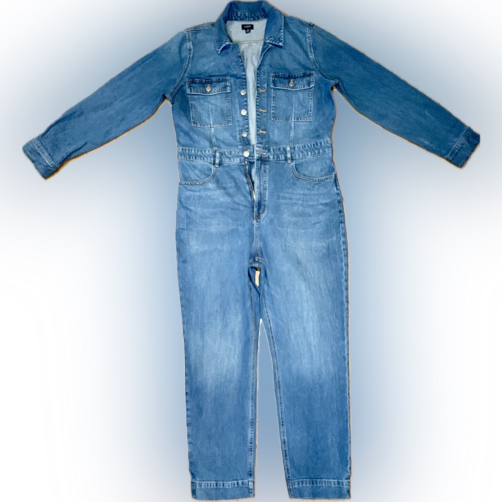J. Crew Factory Denim Collared Utility Suit